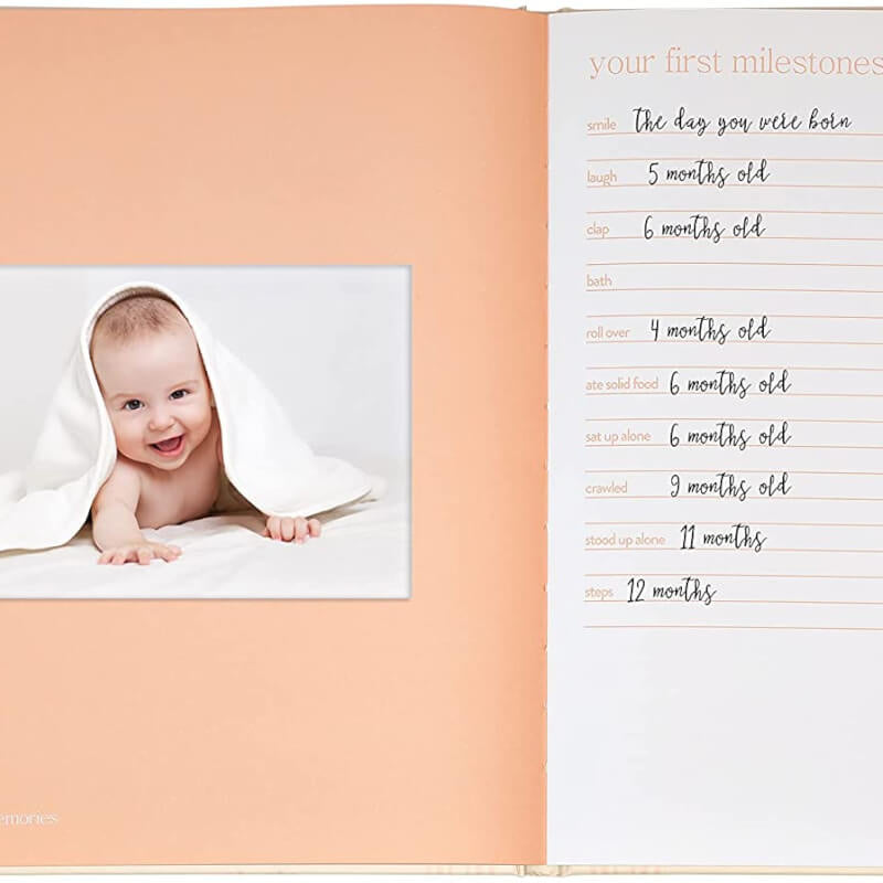 Pearhead Rainbow Babybook - Blush