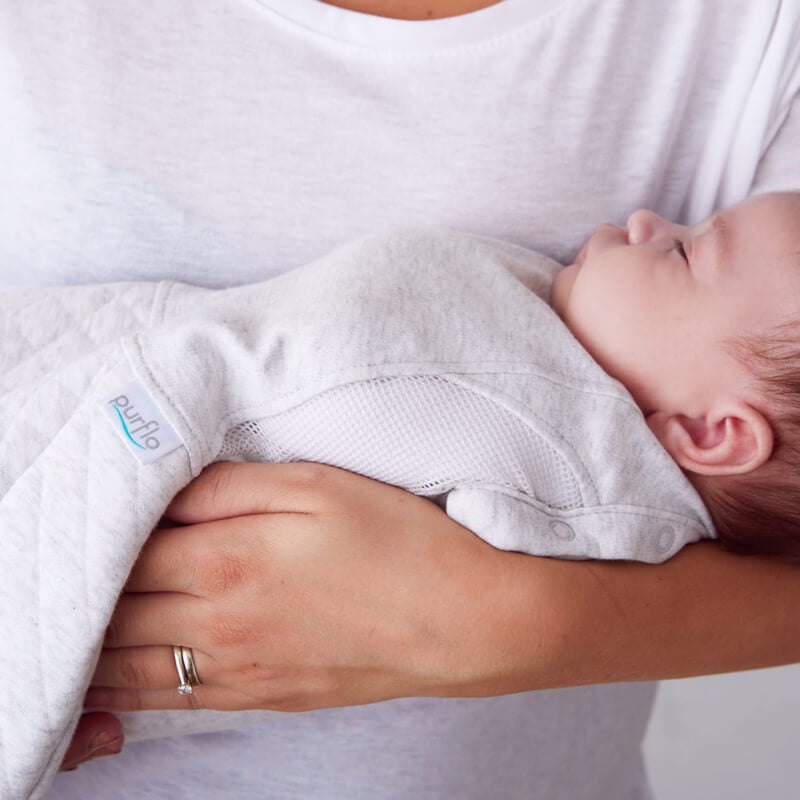 Purflo Swaddle to Sleep Bag 2.5 TOG - Minimal Grey