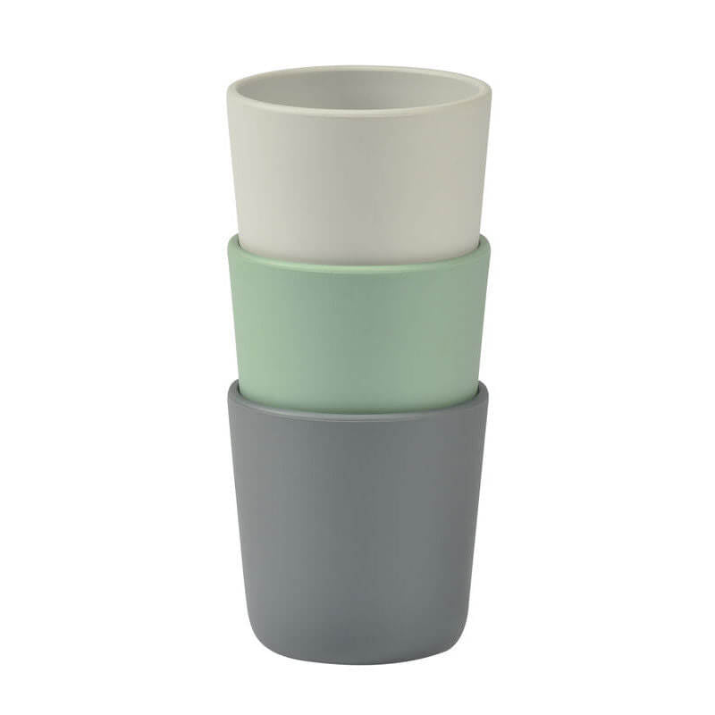Beaba Silicone Anti-Slip Cup - Set of 3 - Grey / Sage / Velvet