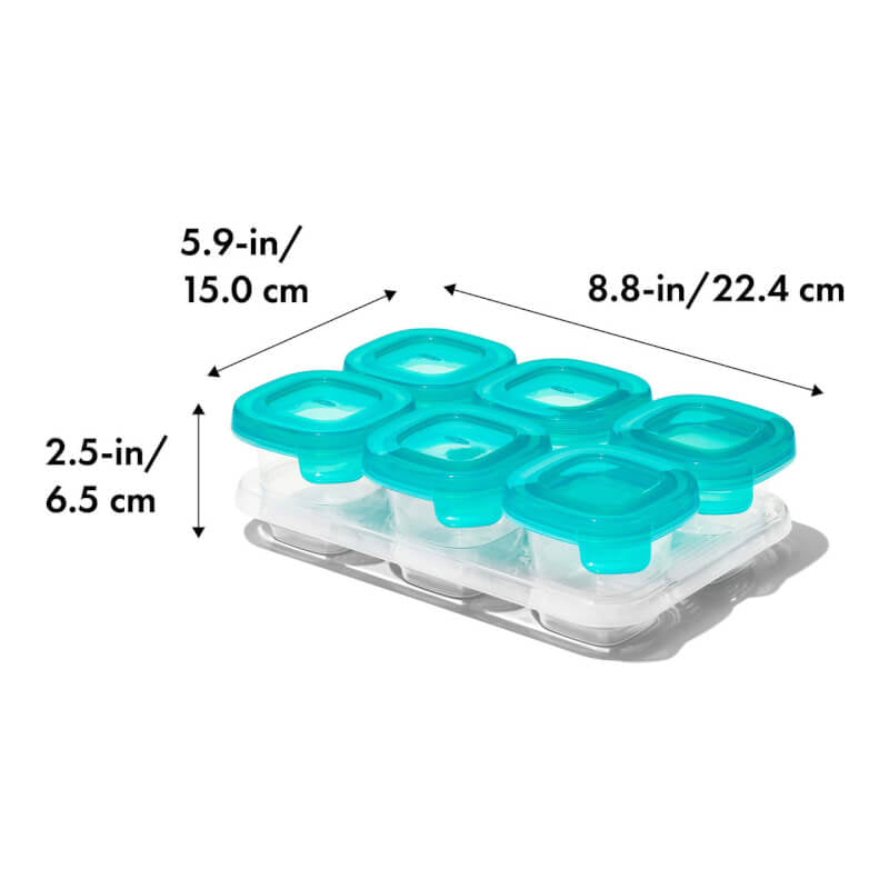 OXO Tot Silicone Baby Blocks™ - Teal 6x2oz