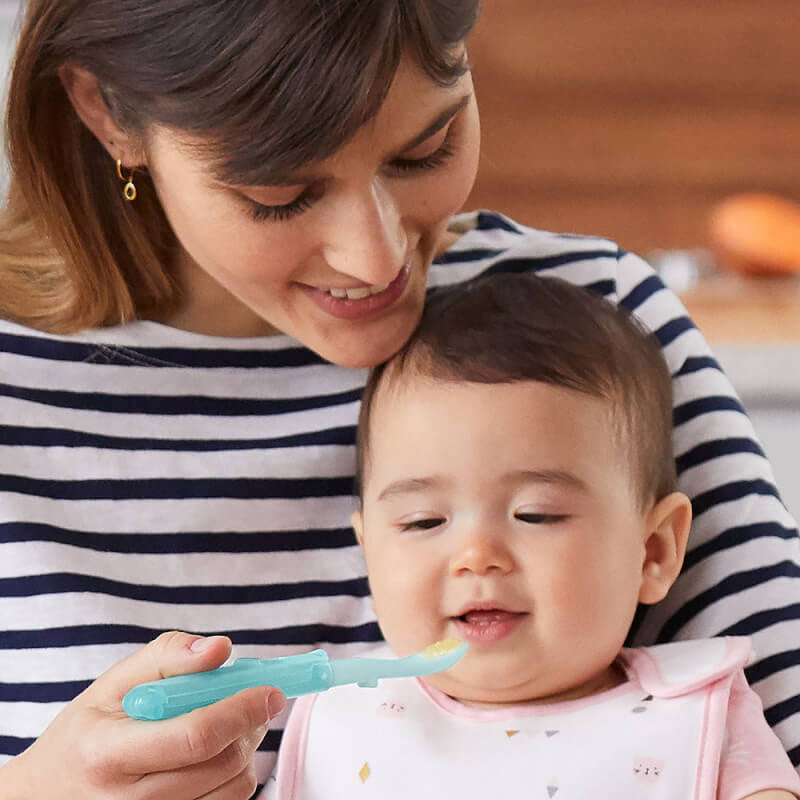 Skip Hop Easy-Fold Travel Spoons - Grey & Soft Teal (2-Pack)