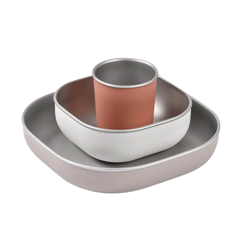 Beaba Stainless Steel Meal Set - Terracotta