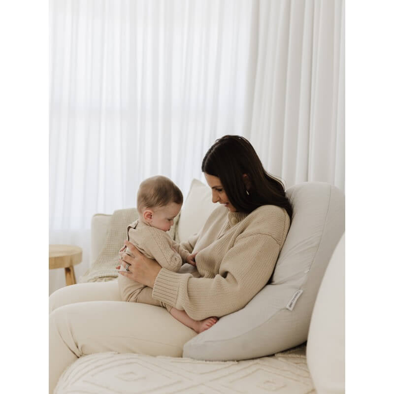 Theraline The Original Maternity and Nursing Pillow - Light Grey Muslin