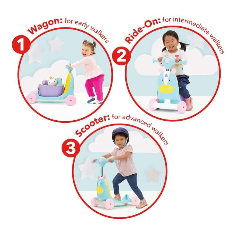 Zoo 3 in 1 Ride On Toy - Unicorn